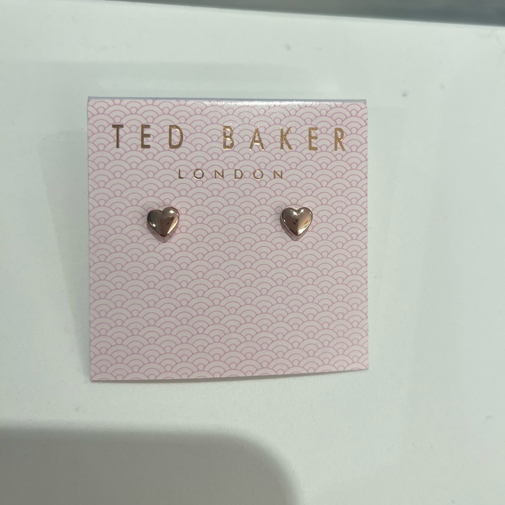 Gold Heart Ted Baker Earrings - Never Worn
